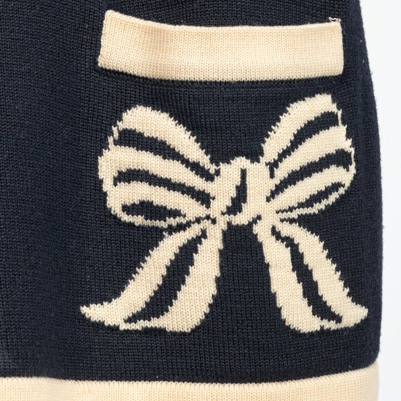 Escada by Margaretha Ley Navy Wool-Knit Piped Sweater & Skirt Set - Picture 8 of 16